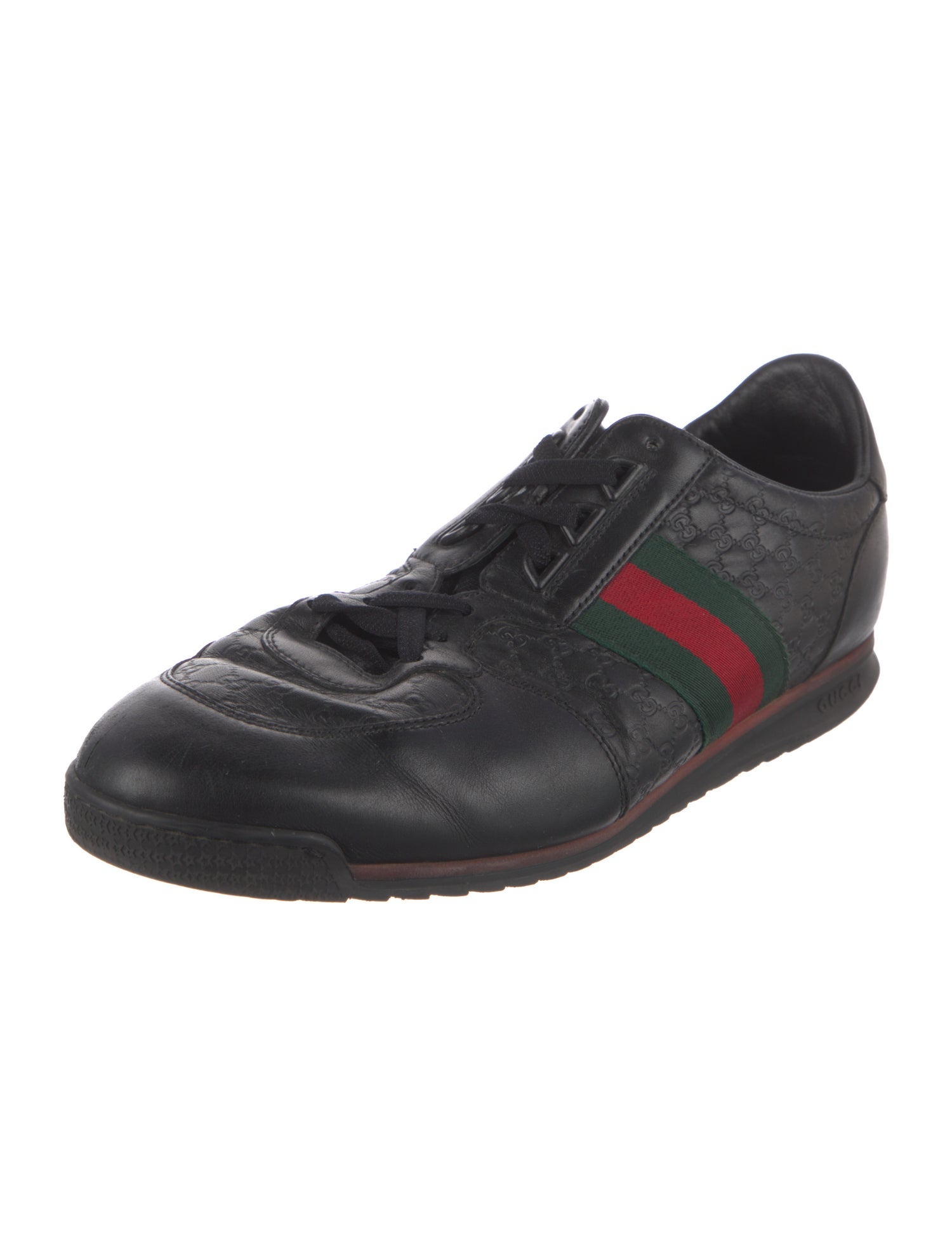 Gucci Web Accent Leather Sneakers