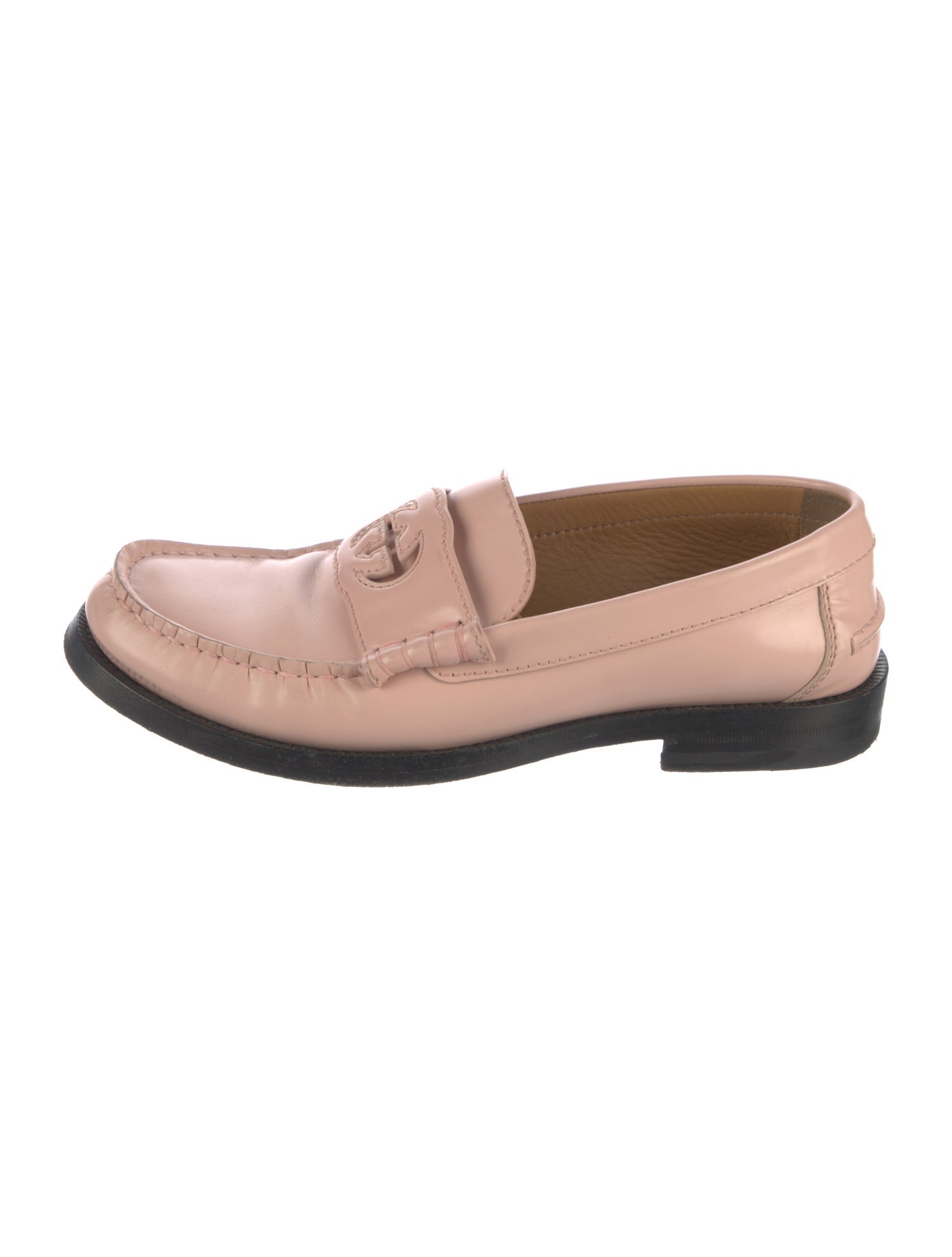 Gucci Interlocking G Logo Leather Loafers