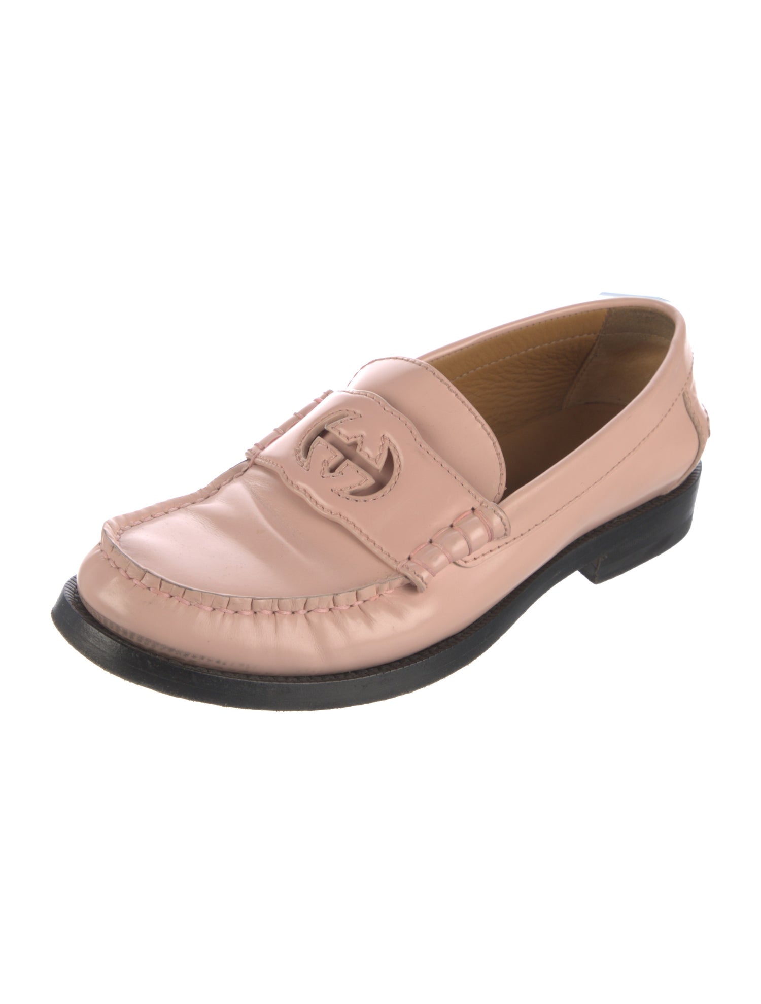 Gucci Interlocking G Logo Leather Loafers