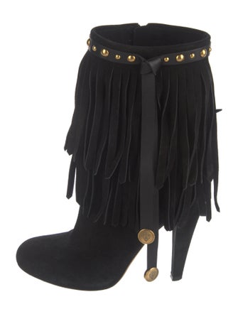 Gucci Suede Studded Accents Boots