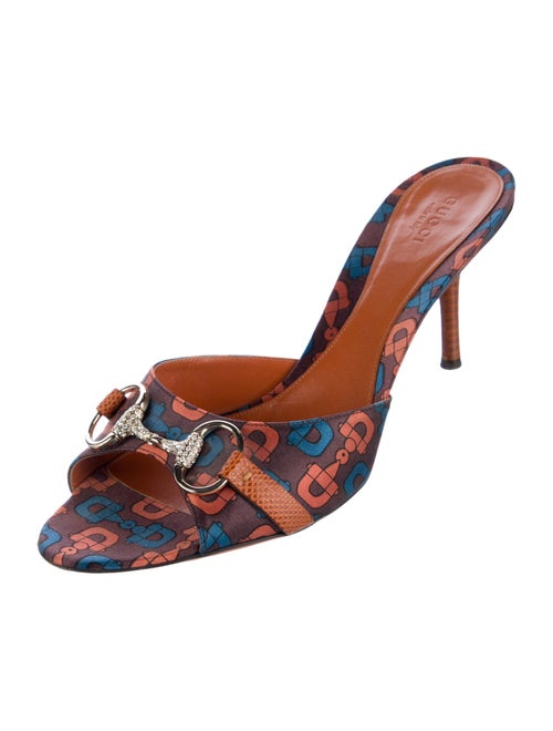 Gucci Horsebit Accent Satin Slides