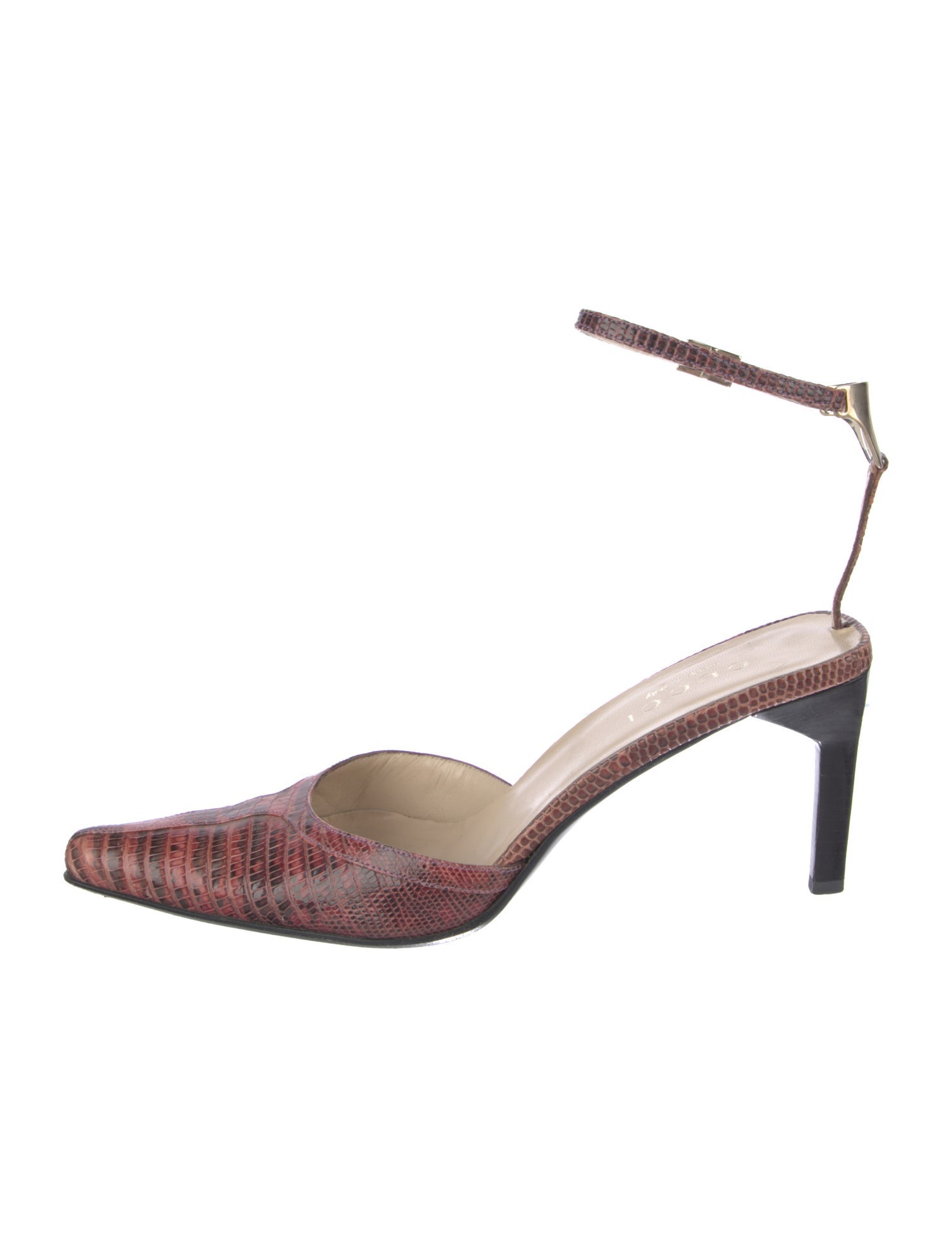 Gucci Leather Animal Print D'Orsay Pumps