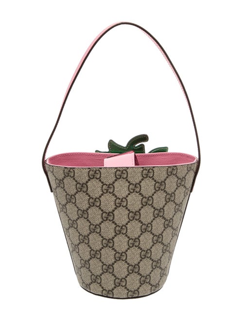 Gucci GG Supreme Monogram 3-D Strawberry Bucket Bag
