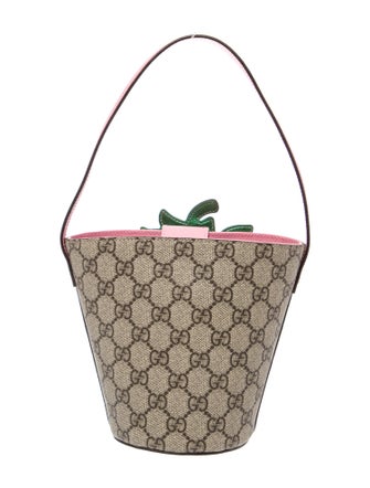 Gucci GG Supreme Monogram 3-D Strawberry Bucket Bag