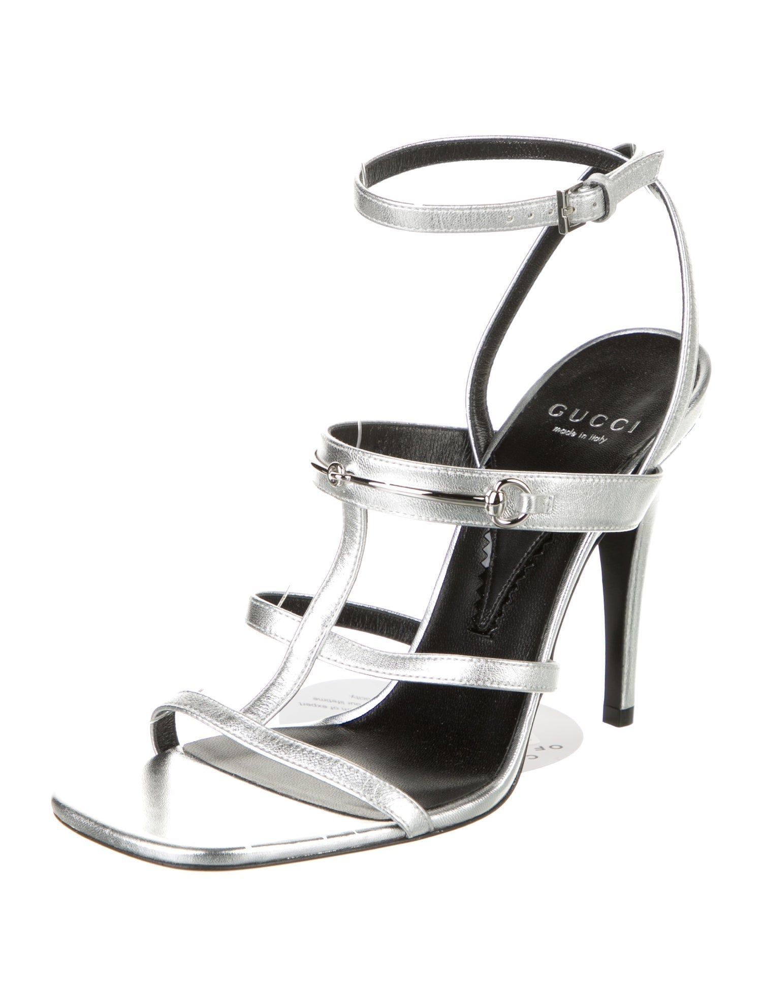 Gucci Horsebit Accent Leather T-Strap Sandals
