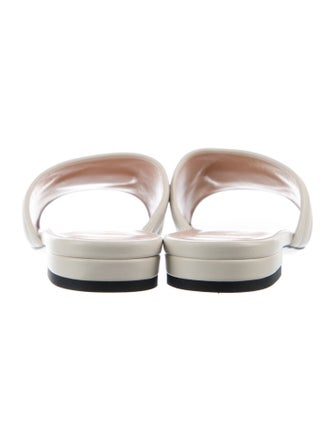 Gucci Double G Logo Leather Slides