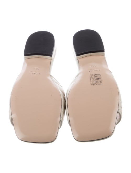 Gucci Double G Logo Leather Slides