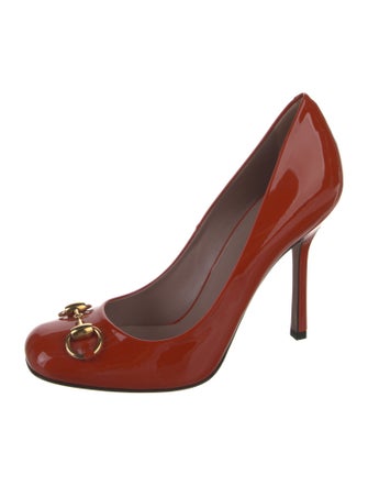 Gucci Horsebit Accent Patent Leather Pumps