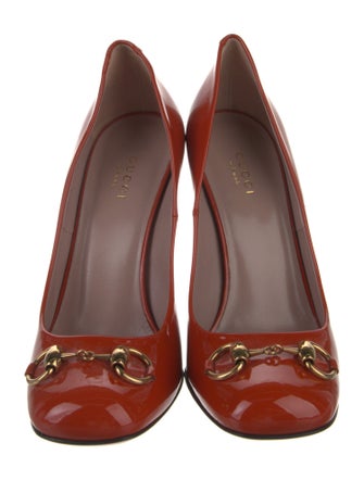 Gucci Horsebit Accent Patent Leather Pumps