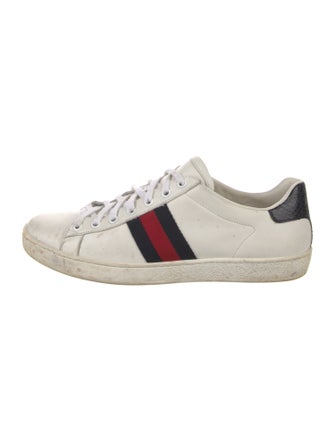 Gucci Web Accent Leather Sneakers