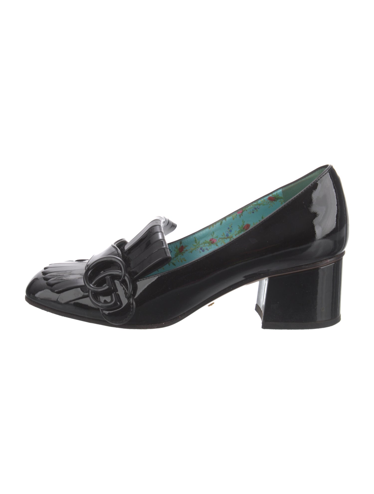 Gucci Double G Logo Patent Leather Pumps