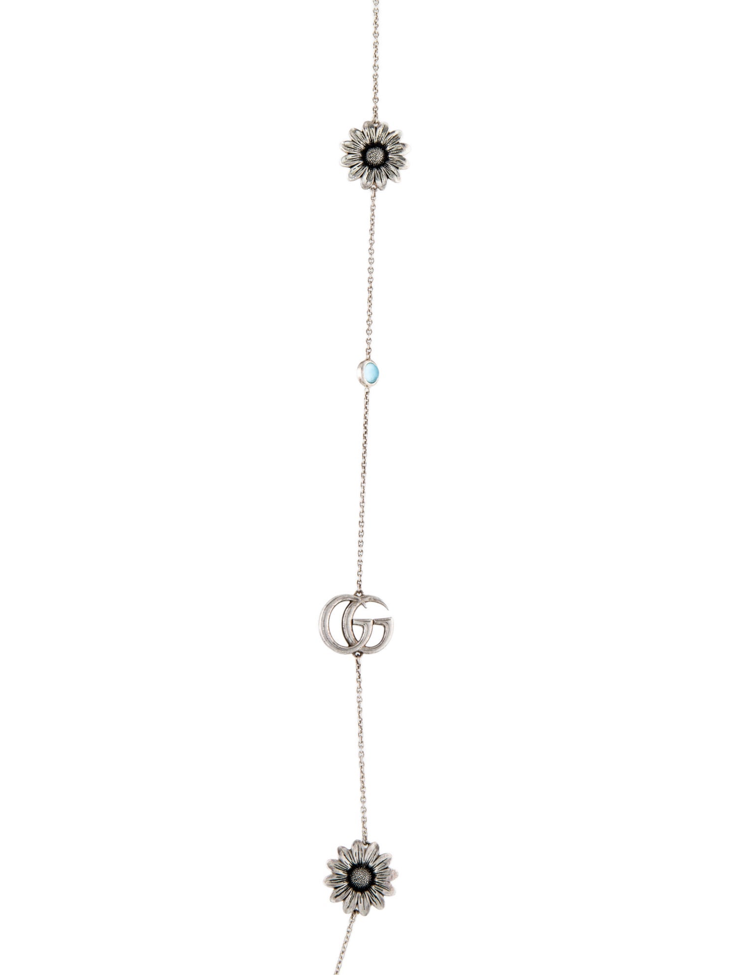 Gucci Mother of Pearl, Topaz & Turquoise Marmont Station Necklace