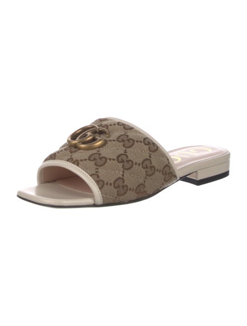 Gucci Quilted Pattern Canvas Slides