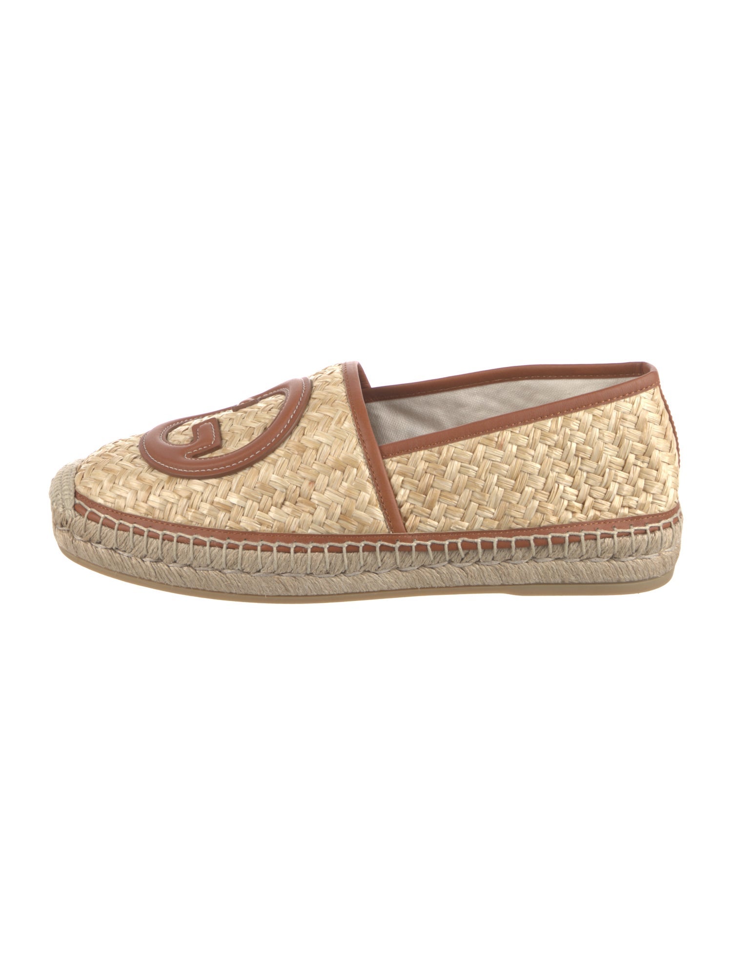 Gucci Interlocking G Logo Straw Espadrilles w/ Tags