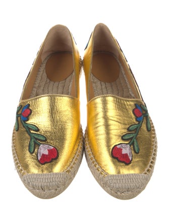 Gucci Leather Printed Espadrilles
