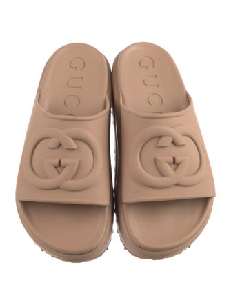 Gucci Interlocking G Logo Rubber Slides