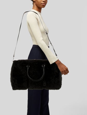 Saint Laurent Shearling BLACK Duffel bag 2023