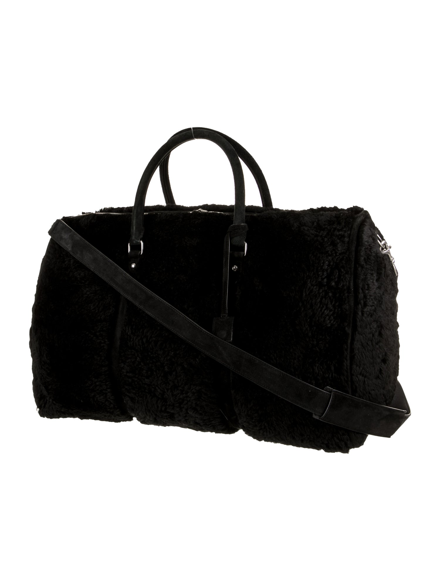 Saint Laurent Shearling BLACK Duffel bag 2023