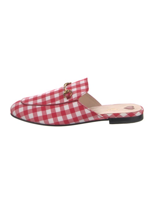 Gucci Horsebit Accent Plaid Print Mules