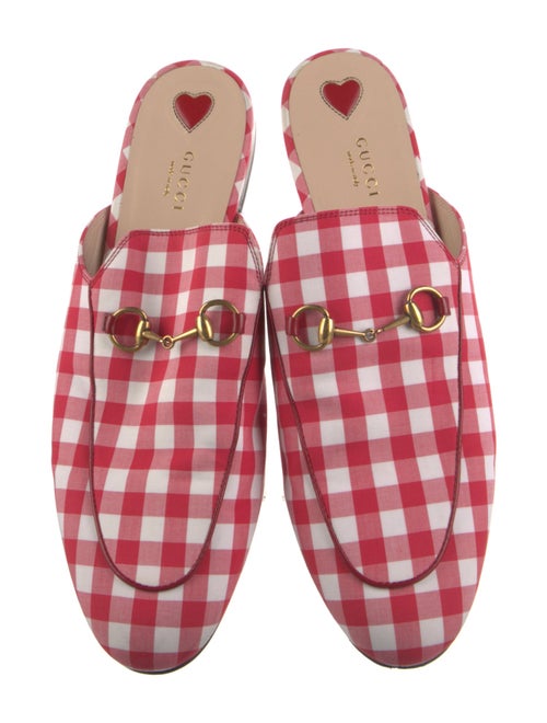 Gucci Horsebit Accent Plaid Print Mules