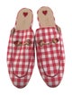 Gucci Horsebit Accent Plaid Print Mules
