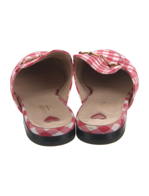 Gucci Horsebit Accent Plaid Print Mules