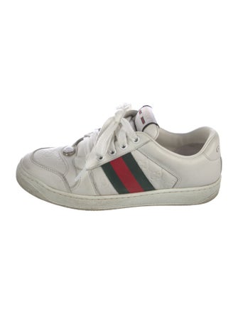 Gucci Web Accent Leather Sneakers