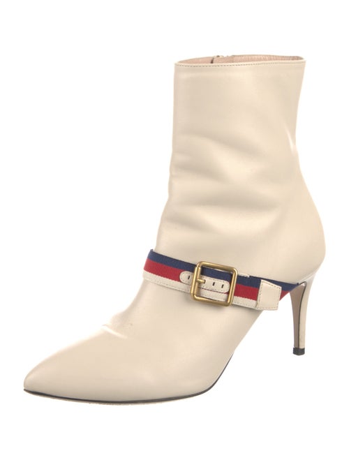 Gucci Sylvie Web Accent Leather Boots