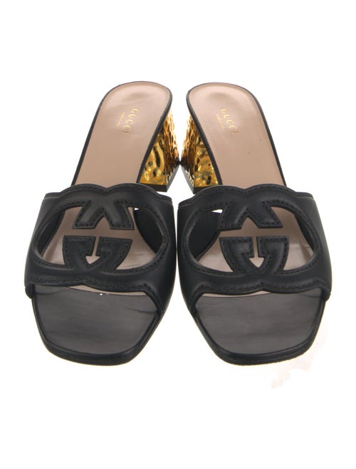 Gucci Interlocking G Logo Leather Slides