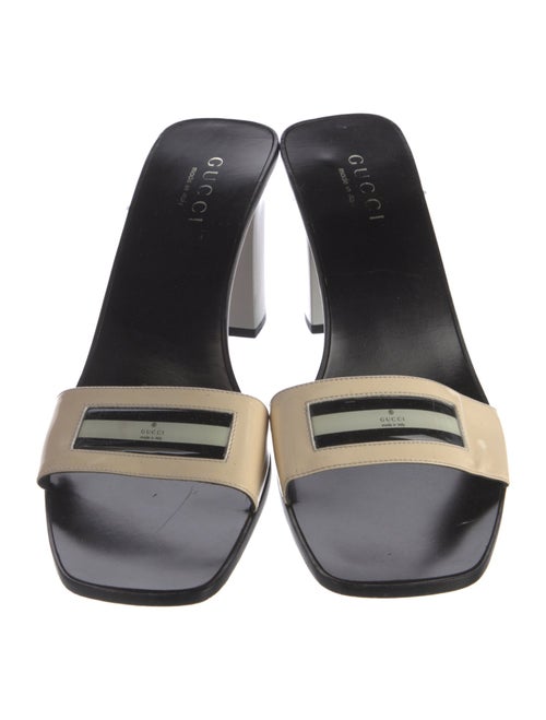 Gucci Leather Graphic Print Slides