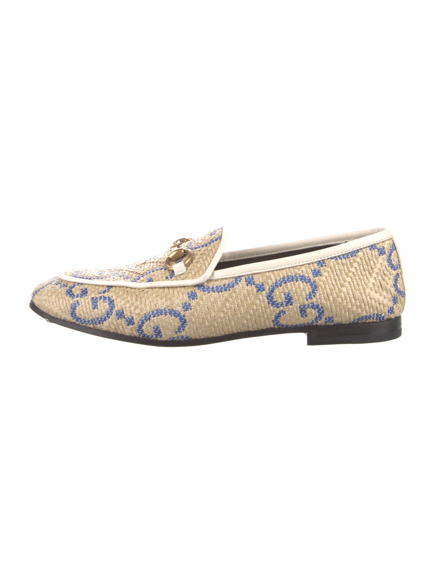 Gucci GG Logo Raffia Loafers