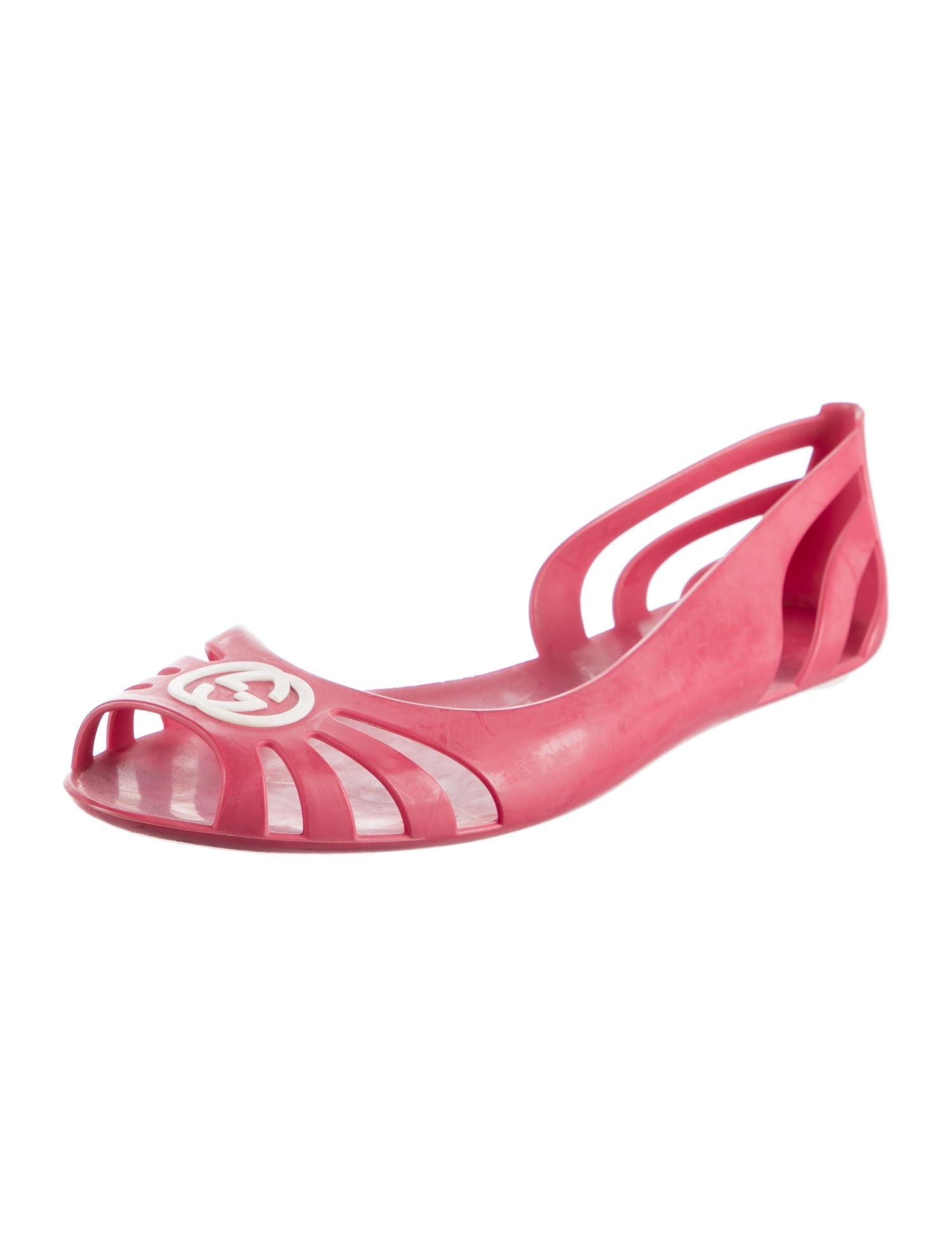 Gucci Interlocking G Logo Rubber D'Orsay Flats