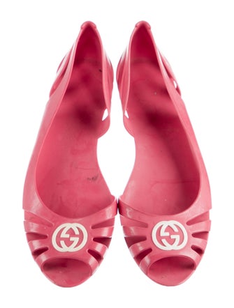 Gucci Interlocking G Logo Rubber D'Orsay Flats