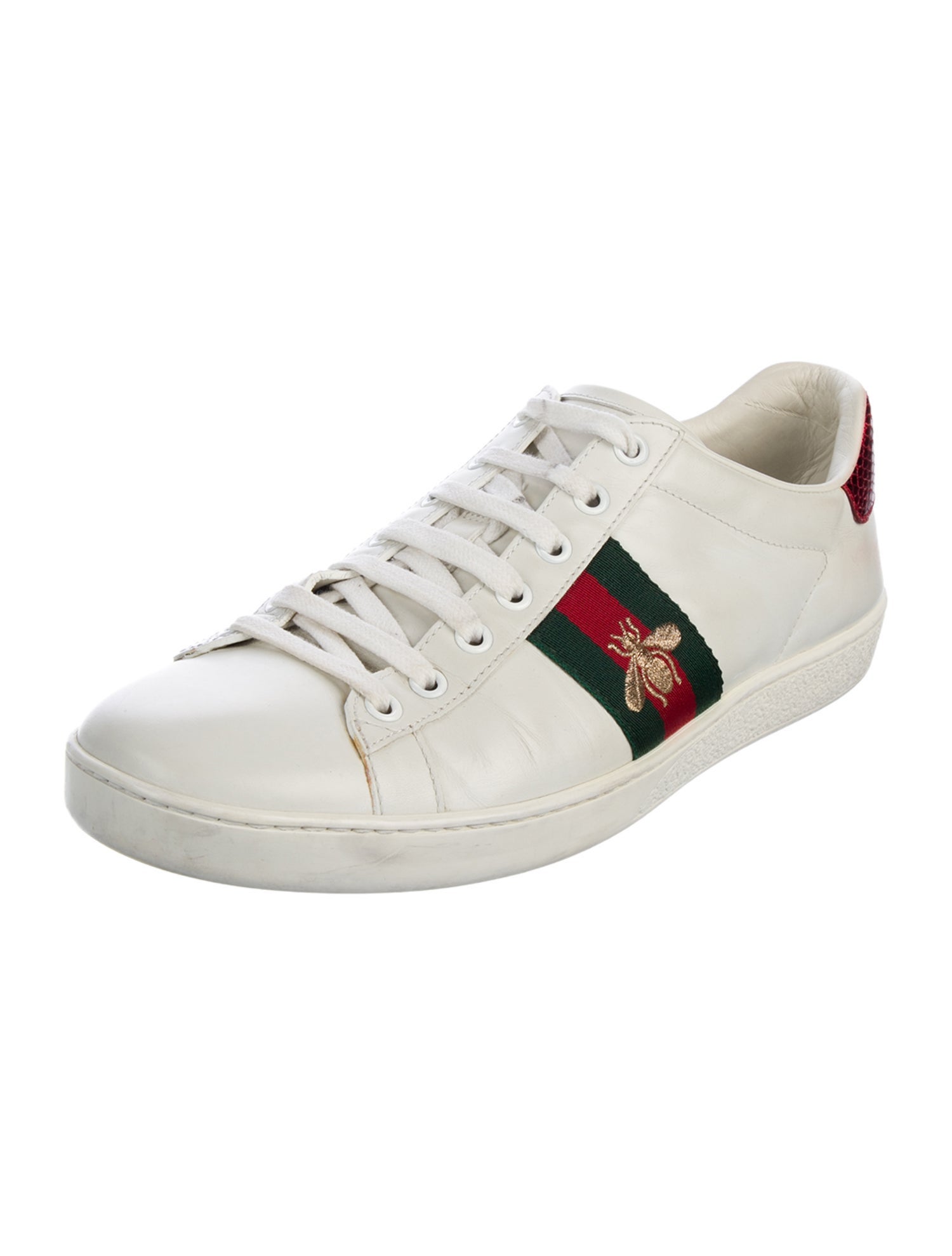 Gucci Web Accent Leather Sneakers