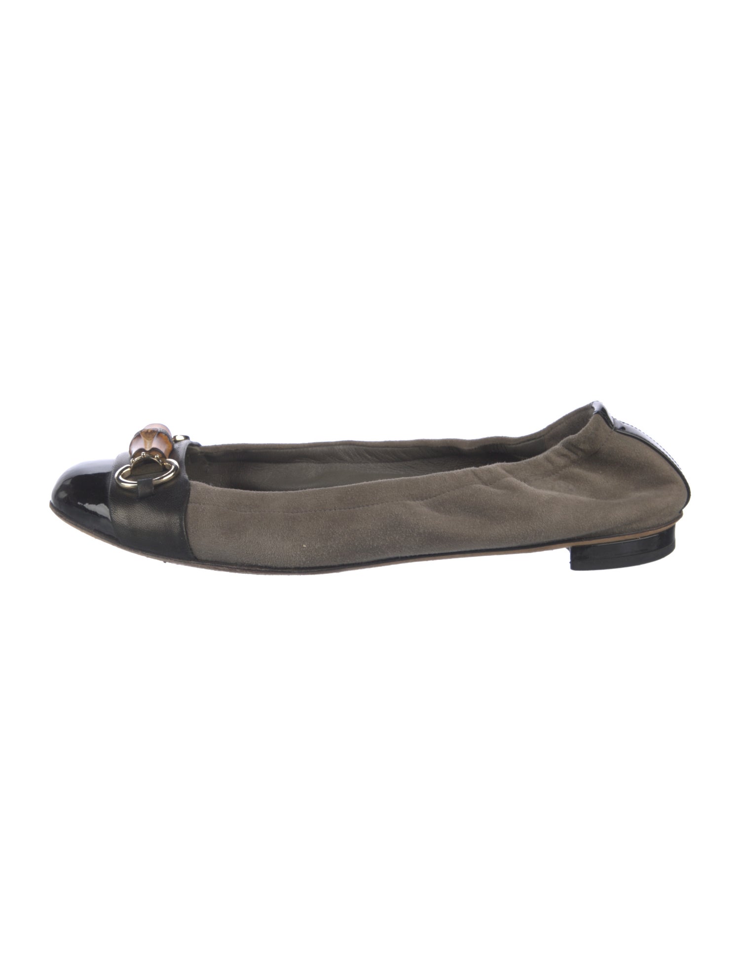 Gucci Horsebit Accent Suede Ballet Flats
