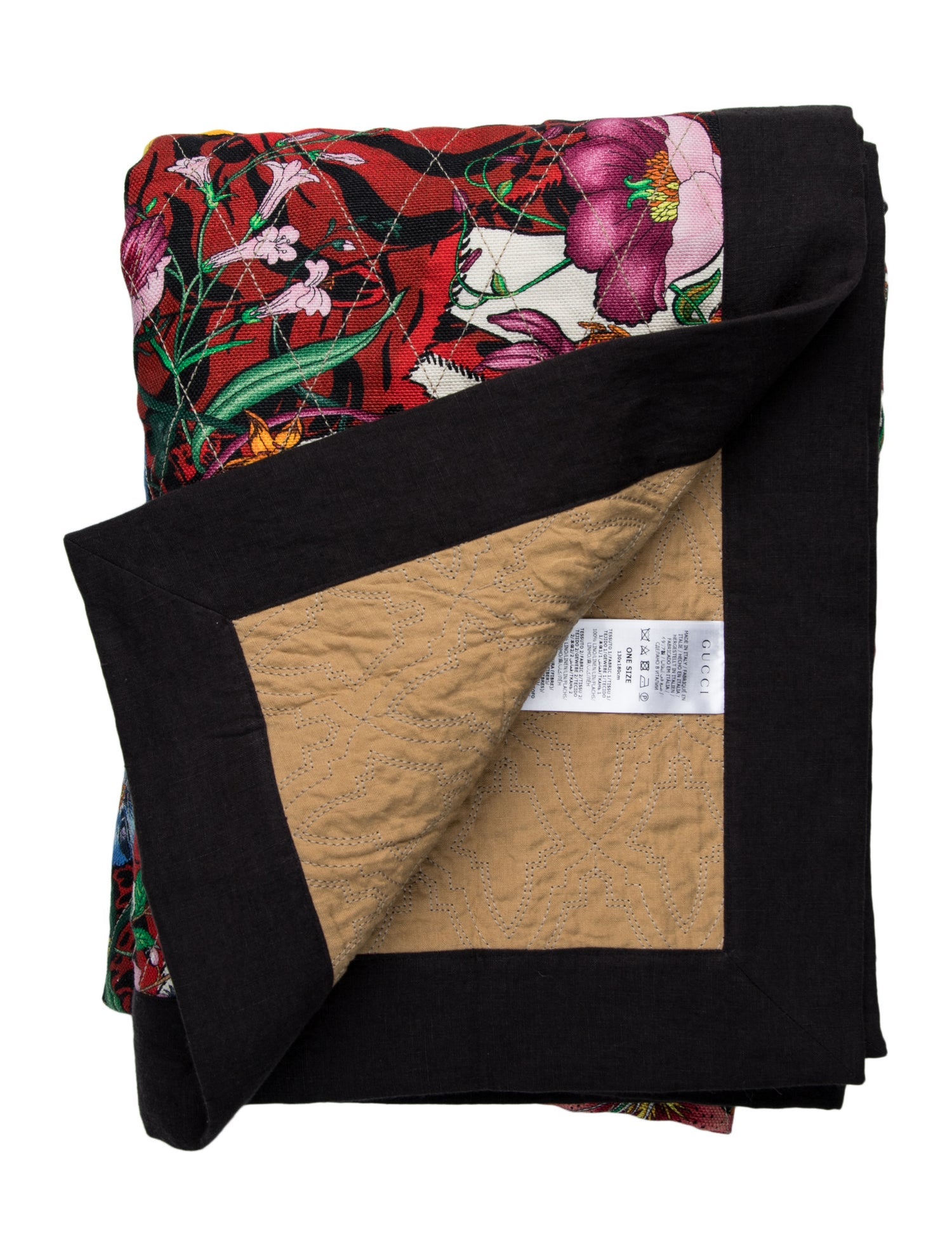 Gucci Linen Floral Throw Blanket