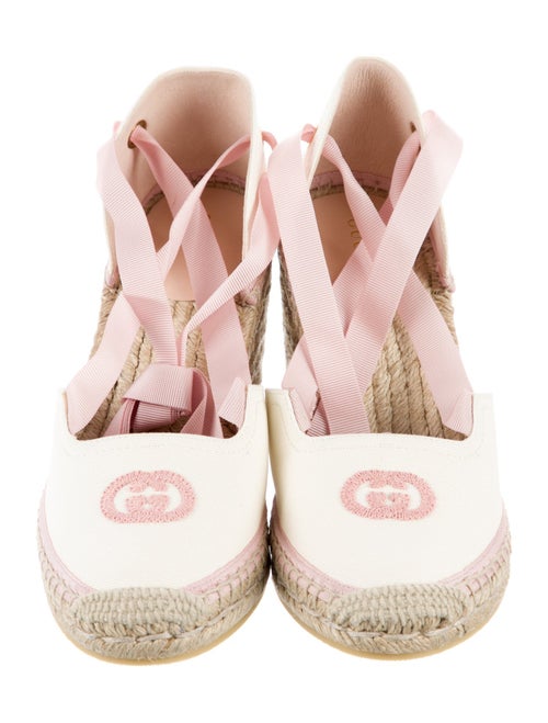 Gucci Double G Logo Canvas D'Orsay Pumps