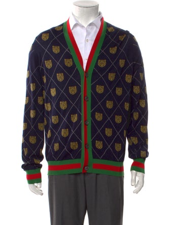 Gucci Web Accent Wool Cardigan