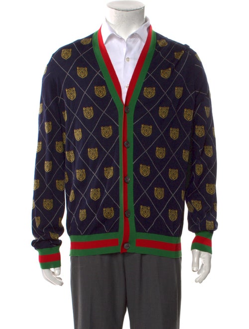 Gucci Web Accent Wool Cardigan