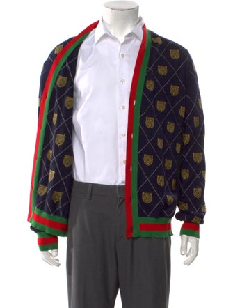 Gucci Web Accent Wool Cardigan