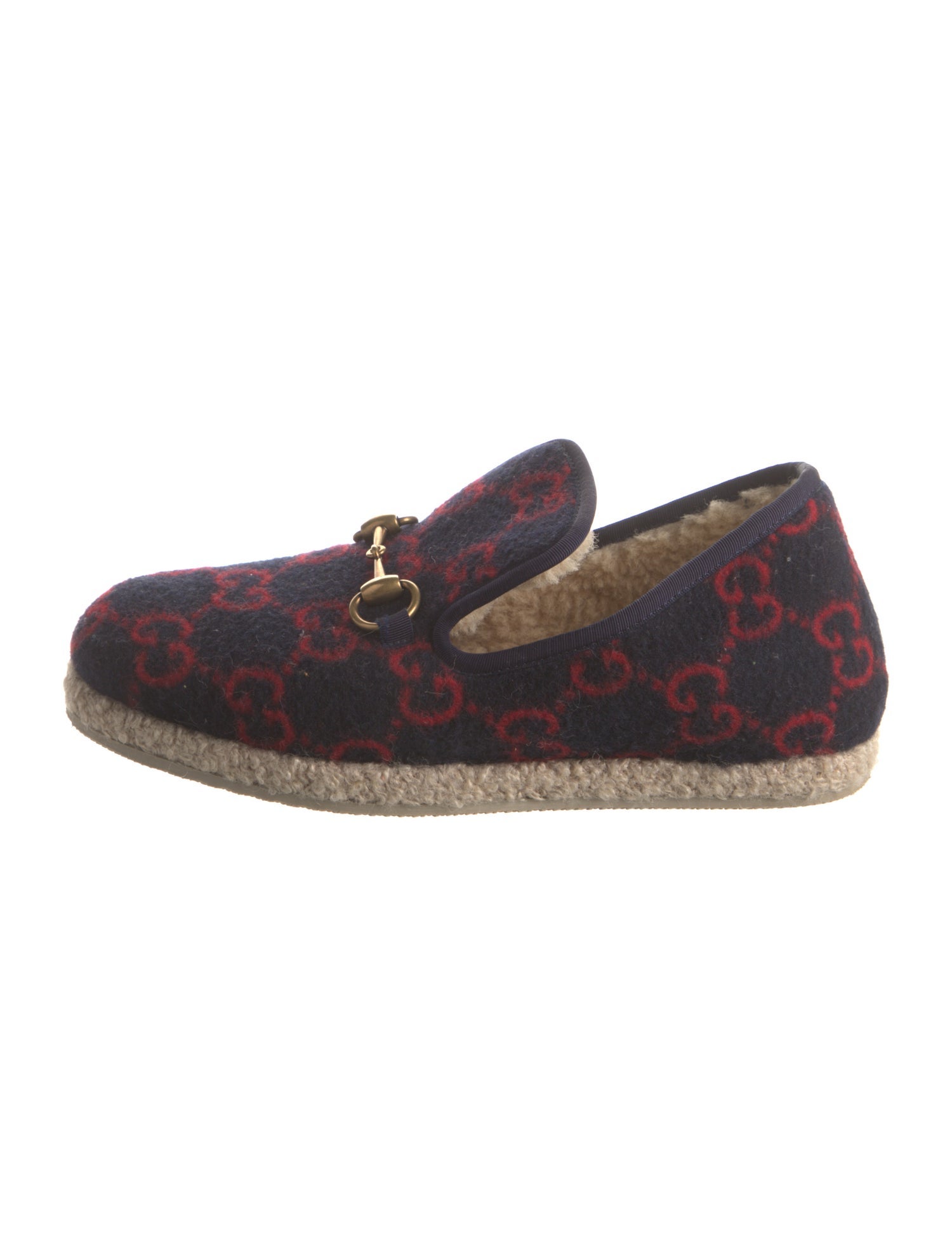 Gucci GG Logo Wool Loafers