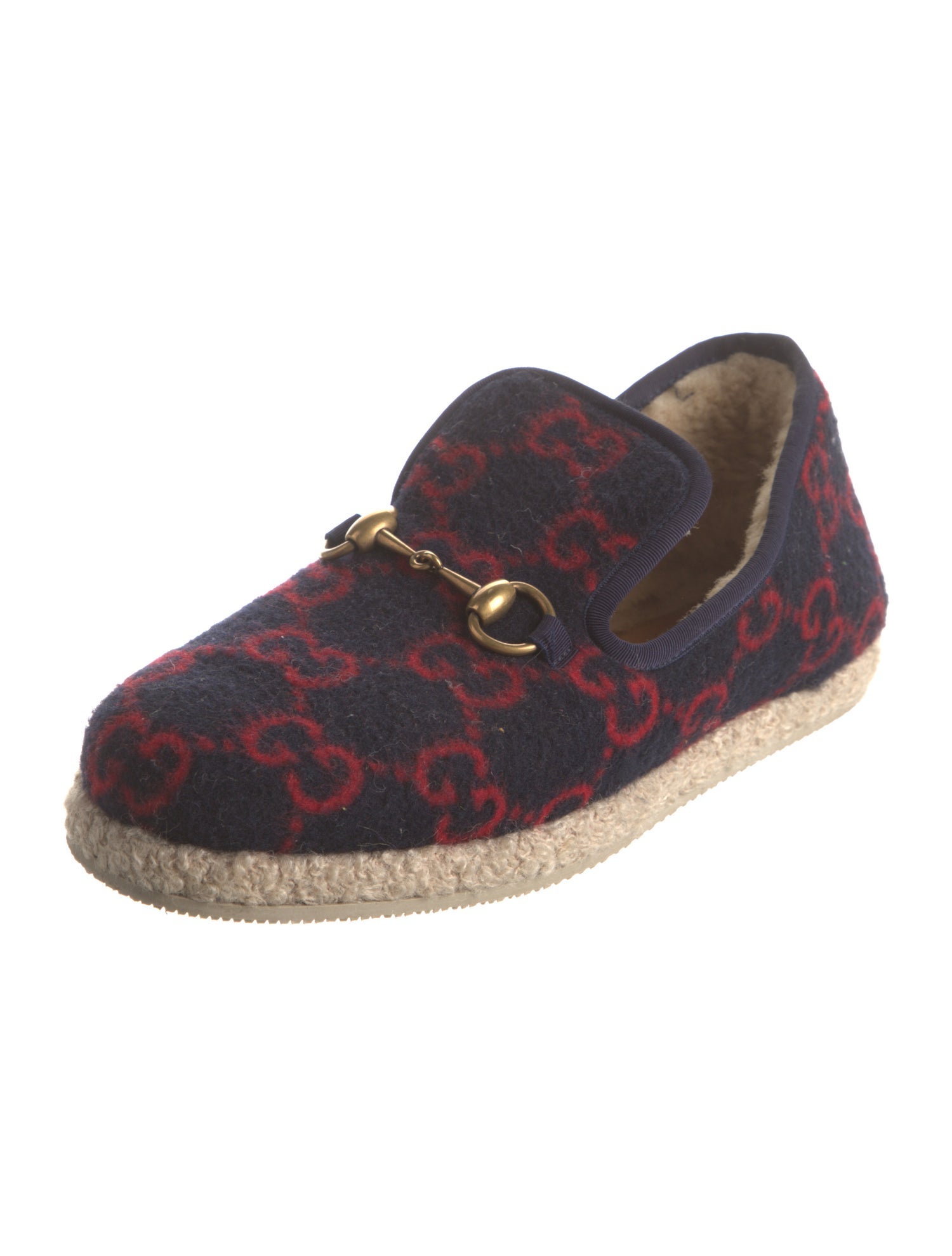 Gucci GG Logo Wool Loafers