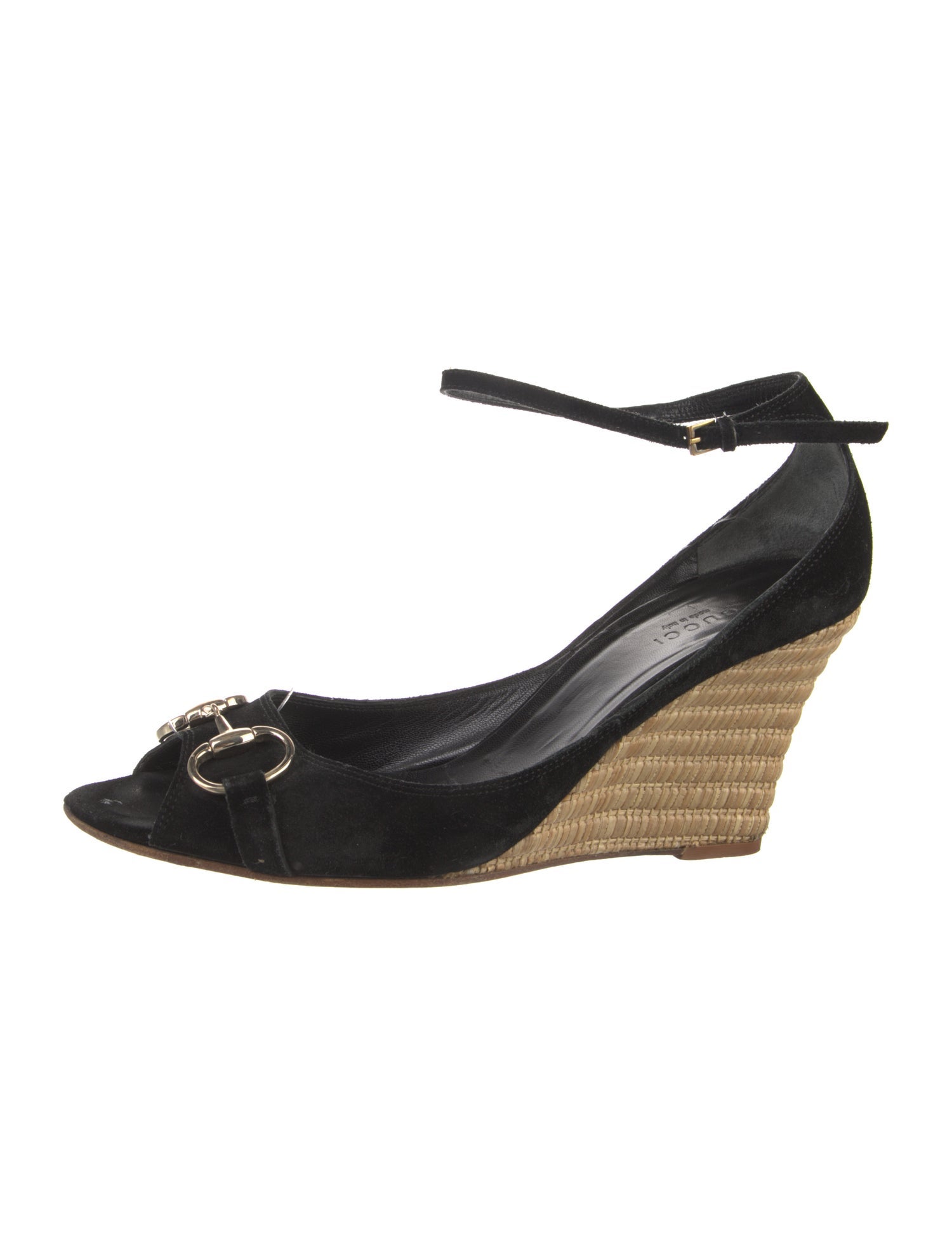 Gucci Horsebit Accent Suede Pumps