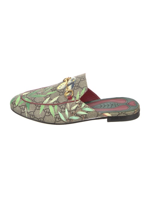 Gucci GG Supreme Leather Trim Embellishment Mules