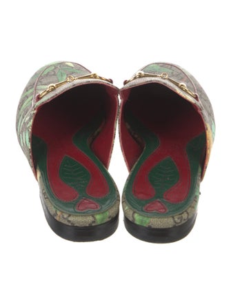 Gucci GG Supreme Leather Trim Embellishment Mules