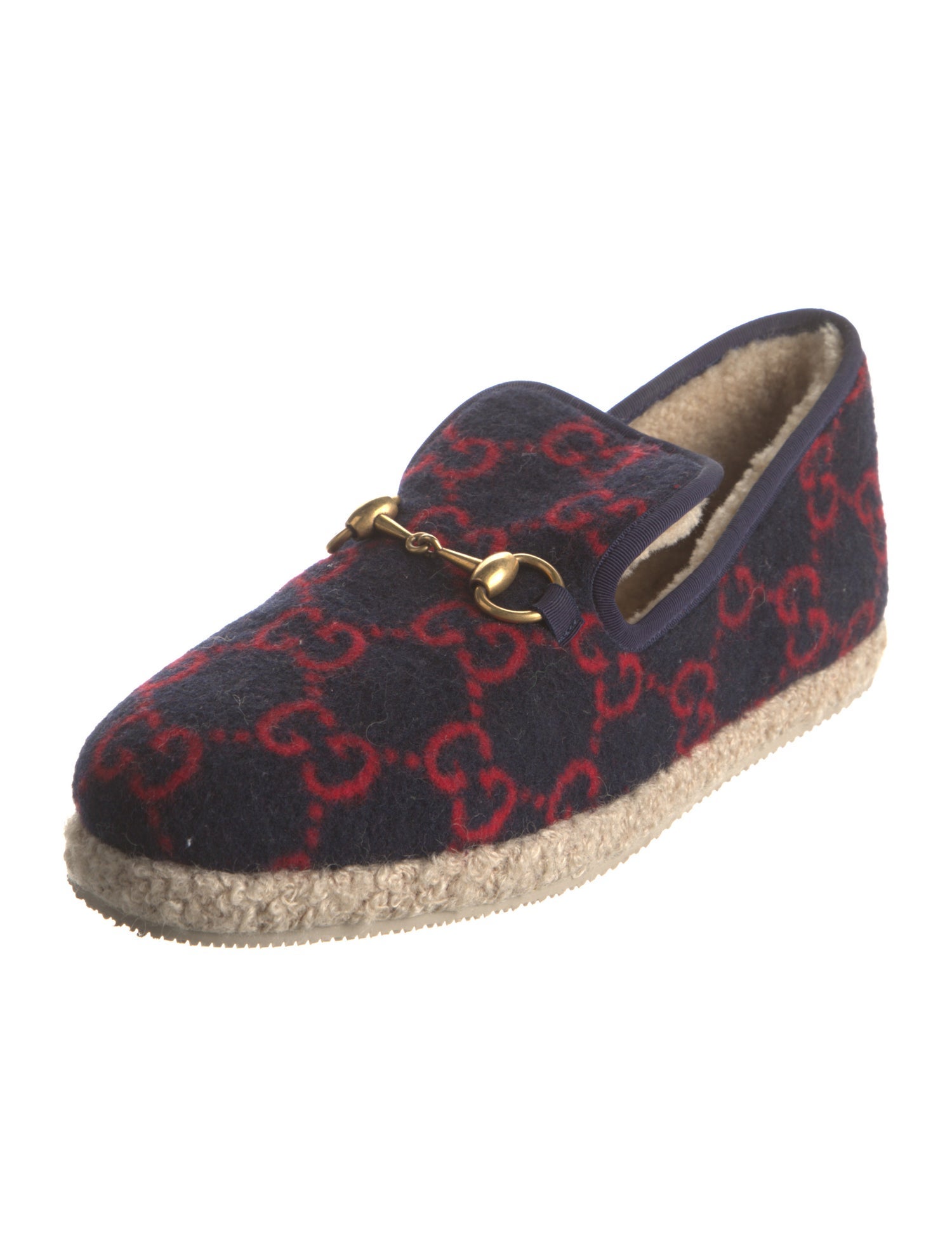 Gucci GG Logo Wool Loafers