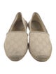 Gucci GG Canvas Leather Trim Embellishment Espadrilles