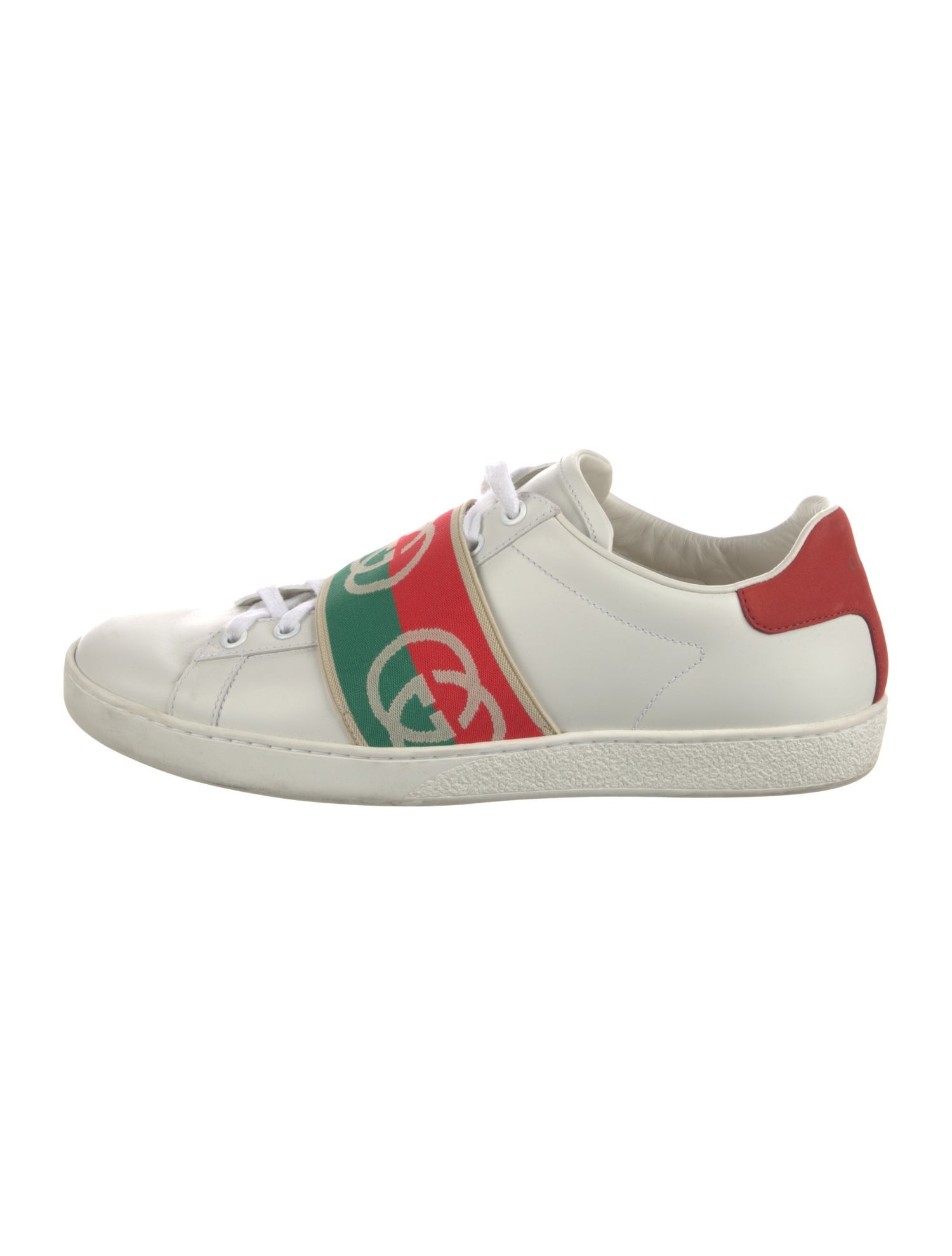 Gucci Web Accent Leather Sneakers
