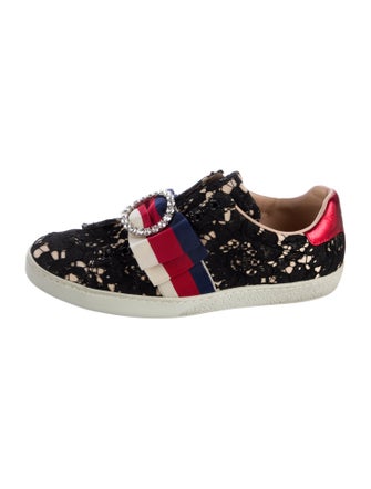 Gucci Sylvie Web Accent Lace Sneakers