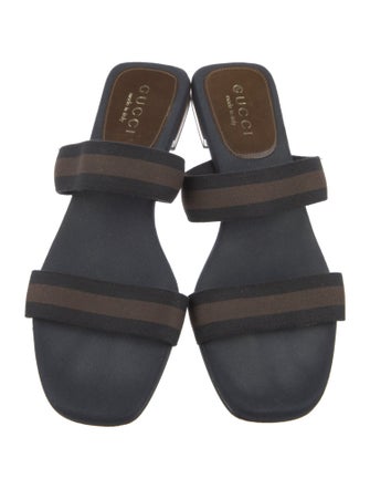 Gucci Leather Trim Embellishment Slides